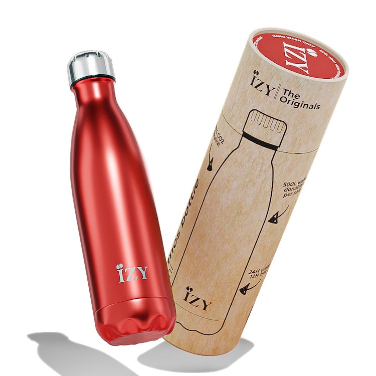 IZY Bottle - Chroom Rood - Lili's Corner