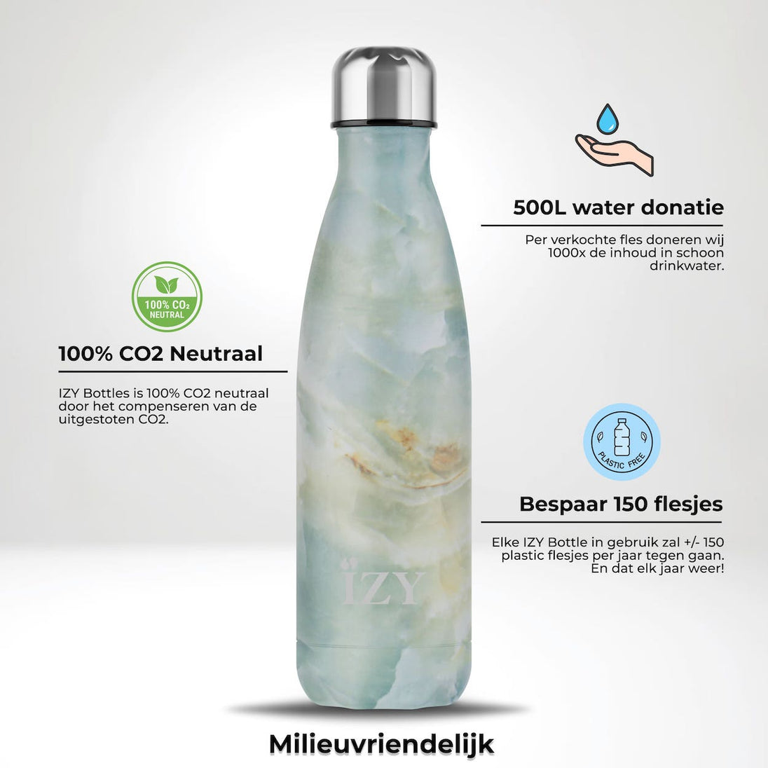 IZY Bottle - Marmer Groen - Lili's Corner