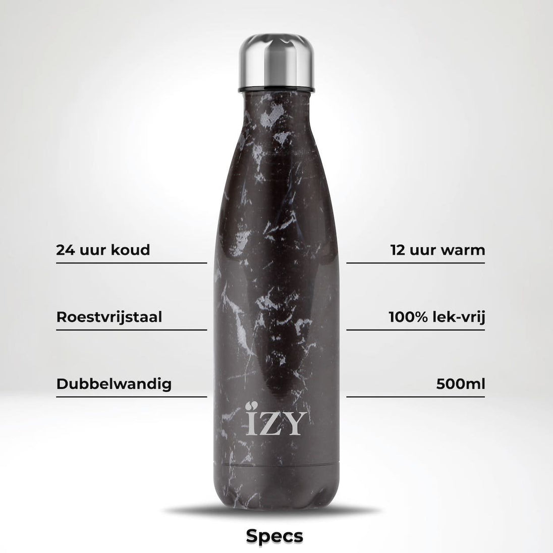 IZY Bottle - Marmer Zwart - Lili's Corner