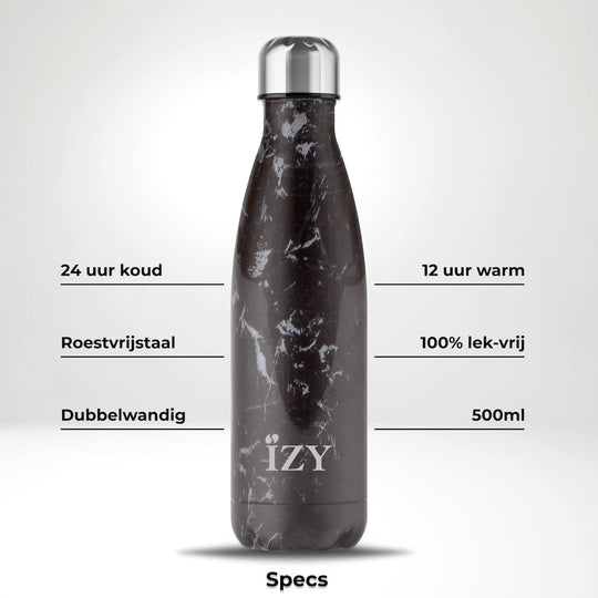 IZY Bottle - Marmer Zwart - Lili's Corner