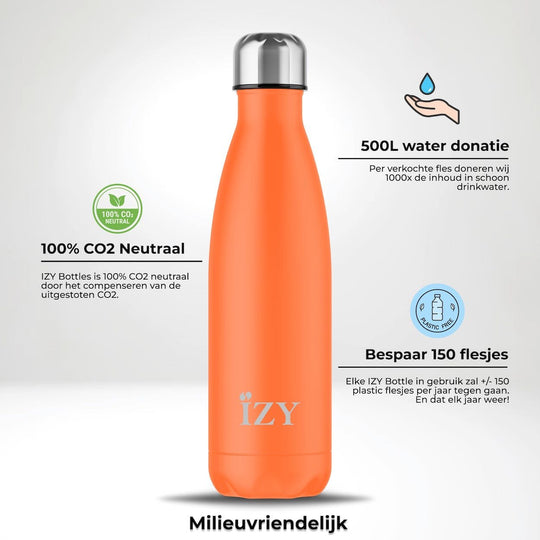 IZY Bottle - Poedercoat Oranje - Lili's Corner